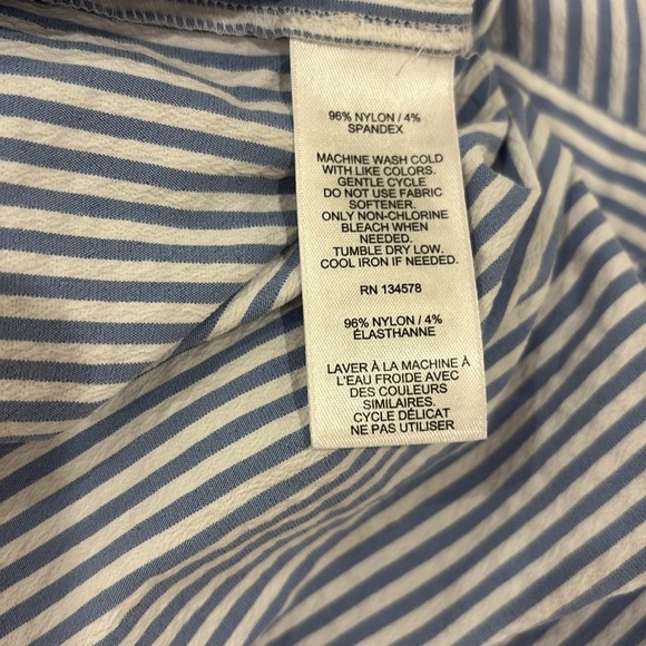 Vineyard Vines Blue & White Striped Seersucker Preppy Summer Dress Large - Picture 5 of 5